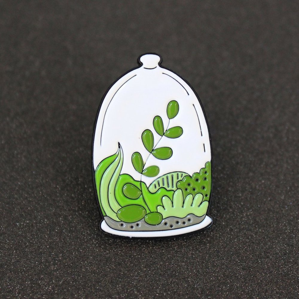 {5/$25} Bell jar terrarium enamel pin